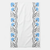 Blauer Cornflower-Kreuzstich-Design Handtuch (Vertikal)