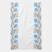 Blauer Cornflower-Kreuzstich-Design Handtuch (Vertikal)