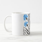 Blauer Cornflower-Kreuzstich-Design Kaffeetasse (Links)