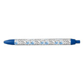 Blauer Cornflower-Kreuzstich-Design Kugelschreiber (Vorderseite)