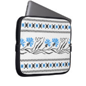 Blauer Cornflower-Kreuzstich-Design Laptopschutzhülle (Vorne Rechts)