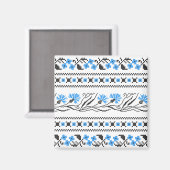 Blauer Cornflower-Kreuzstich-Design Magnet (Vorderseite/Rückseite)