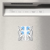 Blauer Cornflower-Kreuzstich-Design Magnet (In Situ (Geschirrspüler))
