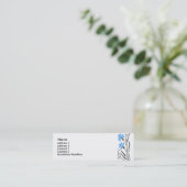 Blauer Cornflower-Kreuzstich-Design Mini Visitenkarte (Stehend Vorderseite)