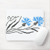 Blauer Cornflower-Kreuzstich-Design Mousepad (Mit Mouse)