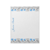 Blauer Cornflower-Kreuzstich-Design Notizblock (Rotiert)