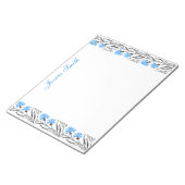 Blauer Cornflower-Kreuzstich-Design Notizblock (angewinkelt)