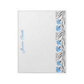 Blauer Cornflower-Kreuzstich-Design Notizblock (Rotiert)