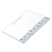 Blauer Cornflower-Kreuzstich-Design Notizblock (angewinkelt)