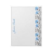 Blauer Cornflower-Kreuzstich-Design Notizblock (Rotiert)