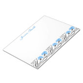 Blauer Cornflower-Kreuzstich-Design Notizblock (angewinkelt)