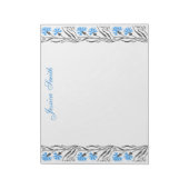 Blauer Cornflower-Kreuzstich-Design Notizblock (Rotiert)