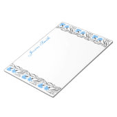 Blauer Cornflower-Kreuzstich-Design Notizblock (angewinkelt)