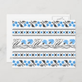 Blauer Cornflower-Kreuzstich-Design Postkarte (Vorne/Hinten)