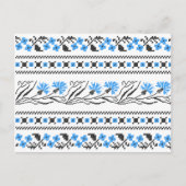 Blauer Cornflower-Kreuzstich-Design Postkarte (Vorderseite)