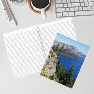 Blauer Crater Lake und Wizard Island Notizblock