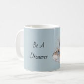 Blauer Creme Blumenhut Träumer Kaffeetasse (Vorderseite Links)