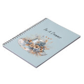 Blauer Creme Blumenhut Träumer Notizblock (Linke Seite)