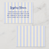 Blauer Creme Streifen Brautparty Display Dusche Begleitkarte (Vorne/Hinten)