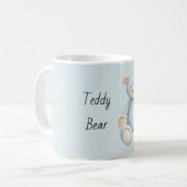 Blauer Creme-Teddybär Kaffeetasse (Vorderseite Links)