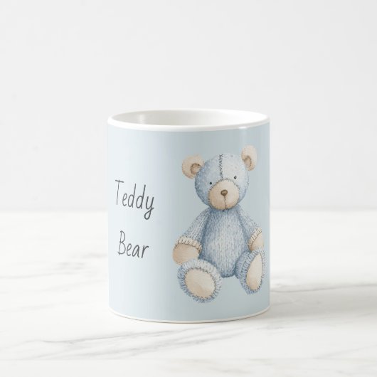 Blauer Creme-Teddybär Kaffeetasse (Mittel)