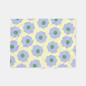 Blauer Creme Tropical Floral Frühjahr Sommer Fleecedecke (Vorderseite (Horizontal))