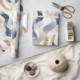 Blauer Cremesand Abstrakt Geschenkpapier