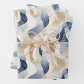 Blauer Cremesand Abstrakt Geschenkpapier Set (Beispiel)
