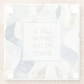 Blauer Cremesand Abstrakt Glasuntersetzer (Rückseite)