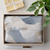 Blauer Cremesand Abstrakt Seidenpapier (Geschenk)