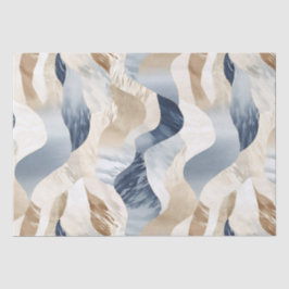 Blauer Cremesand Abstrakt Seidenpapier