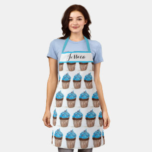 Blauer Cupcake Essen Dessert Kuchen Bäcker Süß Erw Schürze