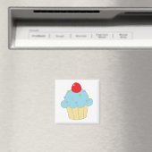 Blauer Cupcake Magnet (In Situ (Geschirrspüler))