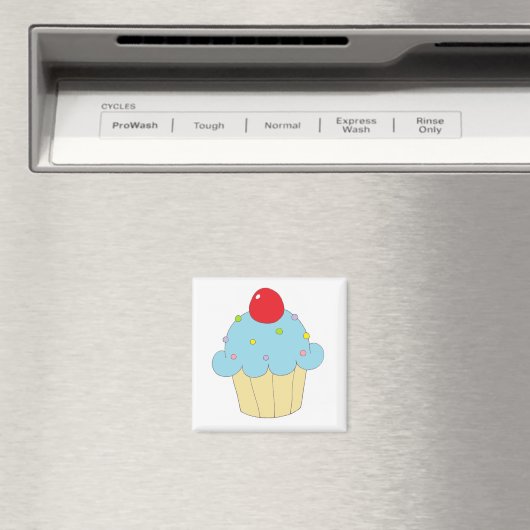 Blauer Cupcake Magnet (In Situ (Geschirrspüler))
