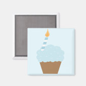 Blauer Cupcake Magnet (Vorderseite/Rückseite)