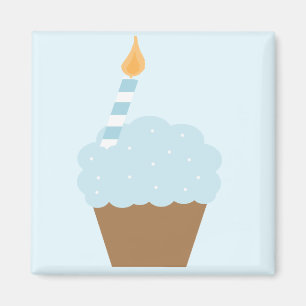 Blauer Cupcake Magnet