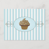Blauer Cupcake Postkarte (Vorderseite)