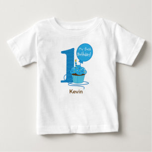 Blauer Cupcake zum 1. Geburtstag Baby T-shirt