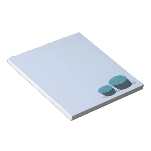 Blauer Cupcakes Notizblock (angewinkelt)