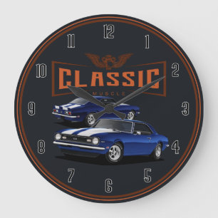 Blauer Custom Camaro Große Uhr