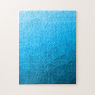Blauer Cyan-Verlauf geometrisches Maschenmuster Dr Puzzle