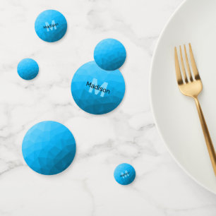 Blauer Cyan-Verlauf geometrisches Mesh-Muster Mono Konfetti