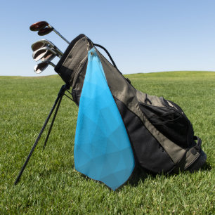 Blauer Cyan-Verlaufsverlauf geometrisches Mesh-Mus Golfhandtuch