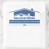 Blauer Dach Rechteckiger Aufkleber (Tasche)