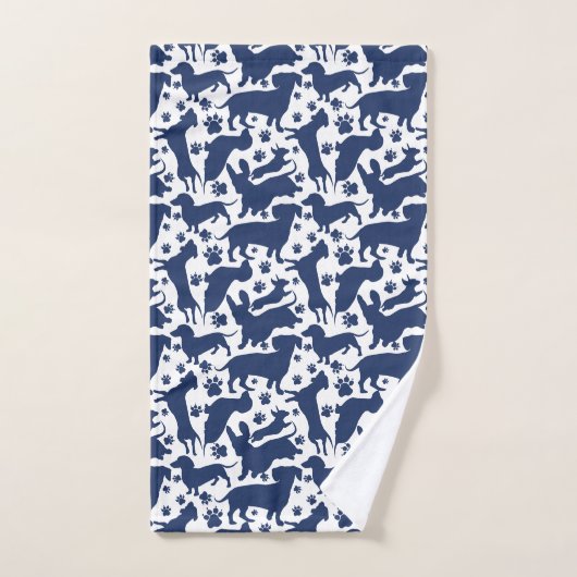 Blauer Dackel Pattern Kissenband Handtuch (Handtuch)