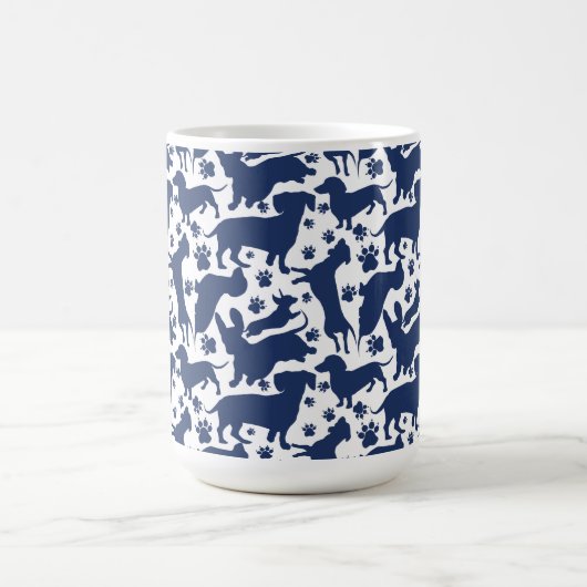 Blauer Dackel Pattern Kissenband Kaffeetasse (Mittel)