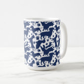 Blauer Dackel Pattern Kissenband Kaffeetasse (VorderseiteRechts)