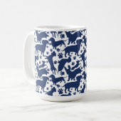 Blauer Dackel Pattern Kissenband Kaffeetasse (Vorderseite Links)
