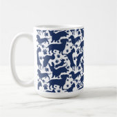 Blauer Dackel Pattern Kissenband Kaffeetasse (Links)