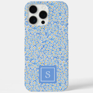 Blauer Daisy-Blumenmuster Personalisiert iPhone 16 Pro Max Hülle